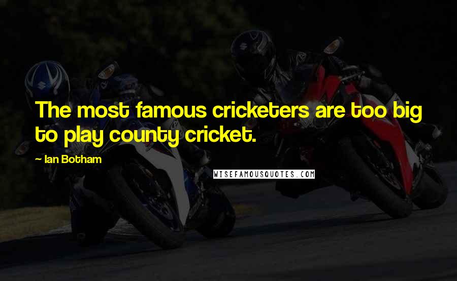 Ian Botham Quotes: The most famous cricketers are too big to play county cricket.