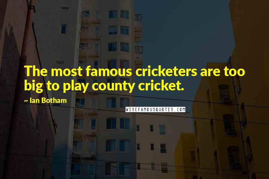 Ian Botham Quotes: The most famous cricketers are too big to play county cricket.