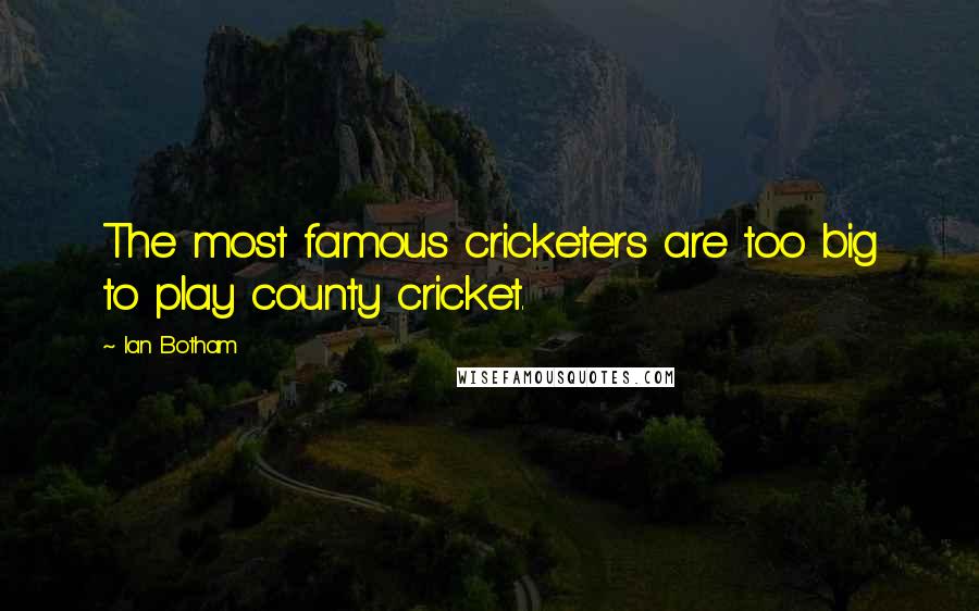 Ian Botham Quotes: The most famous cricketers are too big to play county cricket.