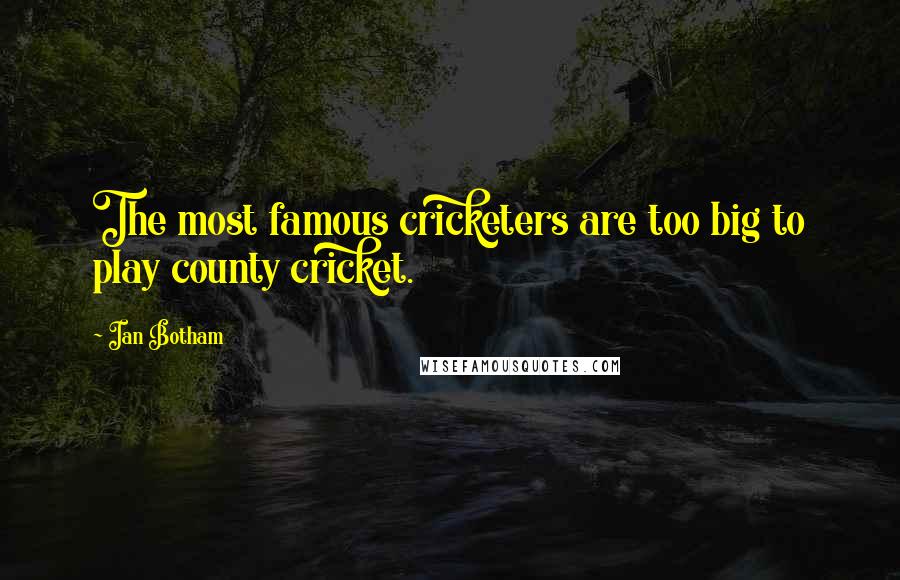 Ian Botham Quotes: The most famous cricketers are too big to play county cricket.