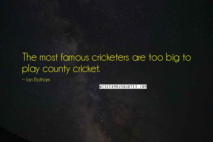 Ian Botham Quotes: The most famous cricketers are too big to play county cricket.