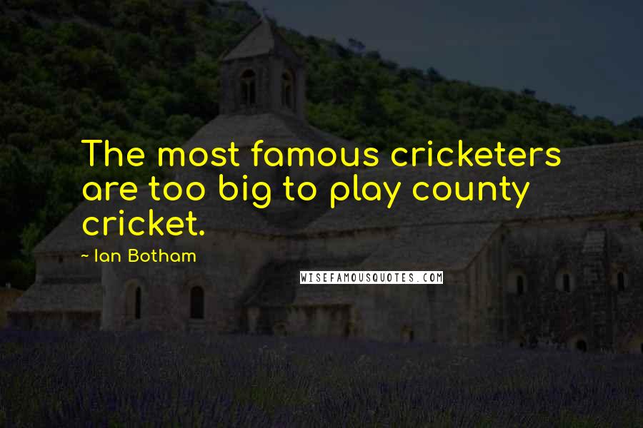 Ian Botham Quotes: The most famous cricketers are too big to play county cricket.