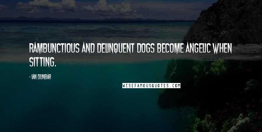 Ian Dunbar Quotes: Rambunctious and delinquent dogs become angelic when sitting.
