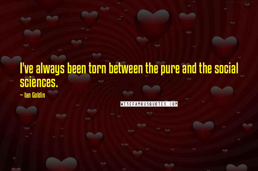 Ian Goldin Quotes: I've always been torn between the pure and the social sciences.