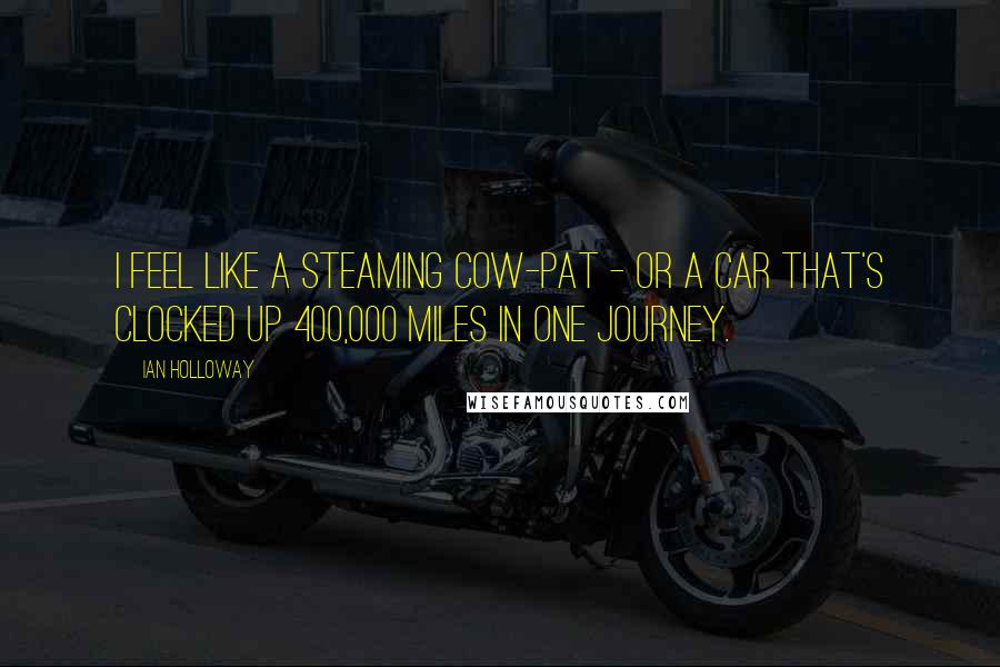 Ian Holloway Quotes: I feel like a steaming cow-pat - or a car that's clocked up 400,000 miles in one journey.