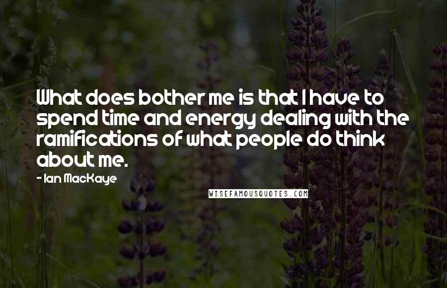 Ian MacKaye Quotes: What does bother me is that I have to spend time and energy dealing with the ramifications of what people do think about me.