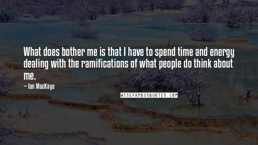 Ian MacKaye Quotes: What does bother me is that I have to spend time and energy dealing with the ramifications of what people do think about me.