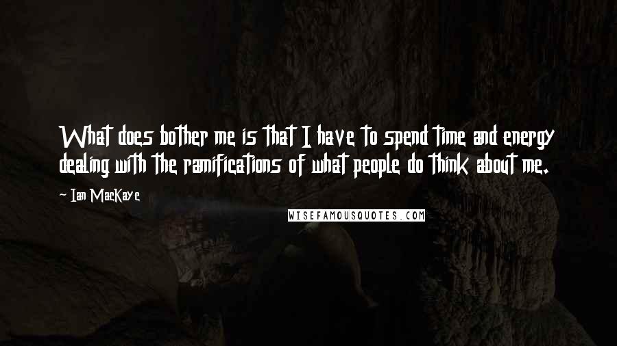 Ian MacKaye Quotes: What does bother me is that I have to spend time and energy dealing with the ramifications of what people do think about me.