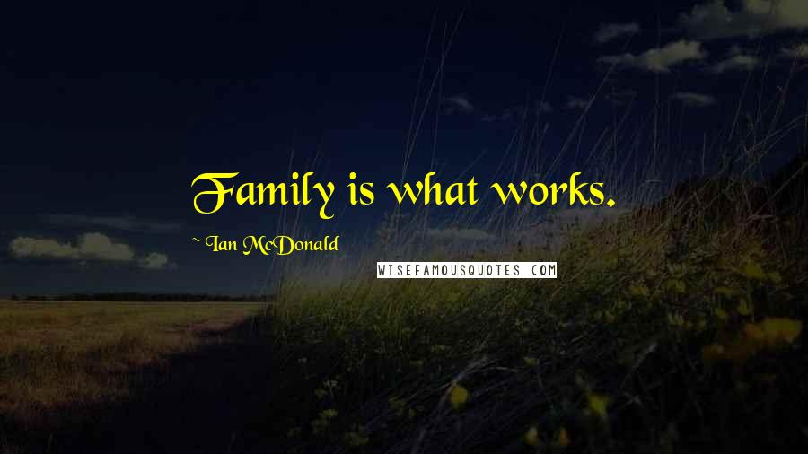 Ian McDonald Quotes: Family is what works.