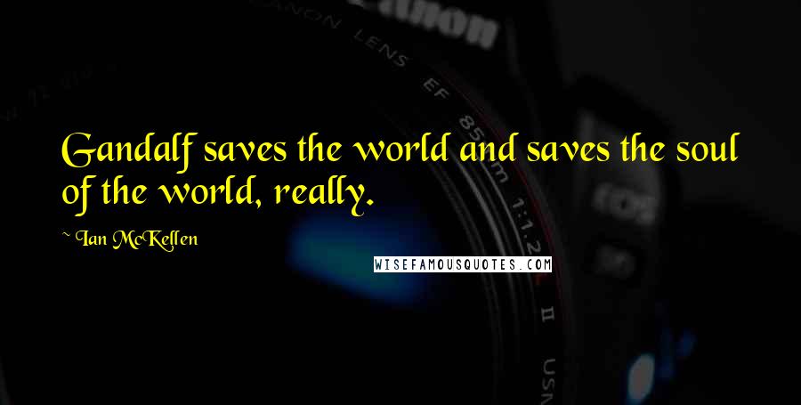 Ian McKellen Quotes: Gandalf saves the world and saves the soul of the world, really.