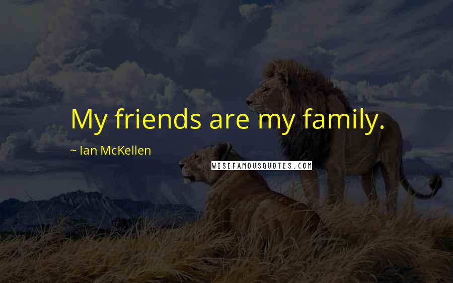 Ian McKellen Quotes: My friends are my family.