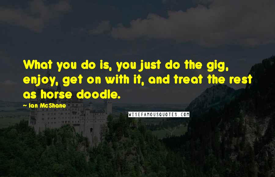 Ian McShane Quotes: What you do is, you just do the gig, enjoy, get on with it, and treat the rest as horse doodle.