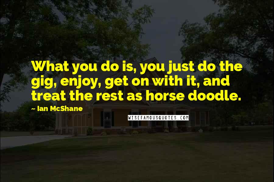 Ian McShane Quotes: What you do is, you just do the gig, enjoy, get on with it, and treat the rest as horse doodle.