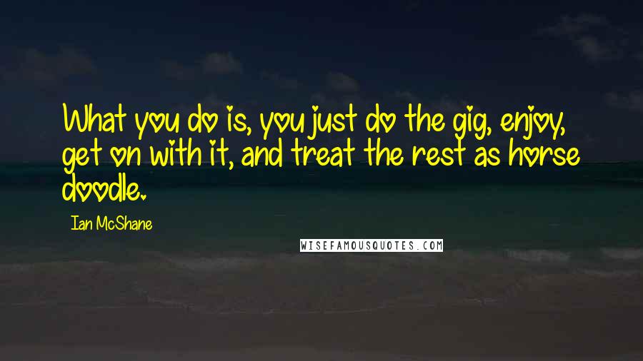 Ian McShane Quotes: What you do is, you just do the gig, enjoy, get on with it, and treat the rest as horse doodle.