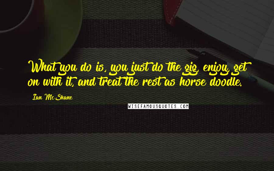 Ian McShane Quotes: What you do is, you just do the gig, enjoy, get on with it, and treat the rest as horse doodle.