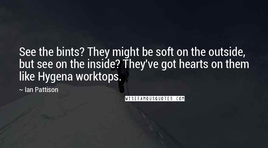 Ian Pattison Quotes: See the bints? They might be soft on the outside, but see on the inside? They've got hearts on them like Hygena worktops.