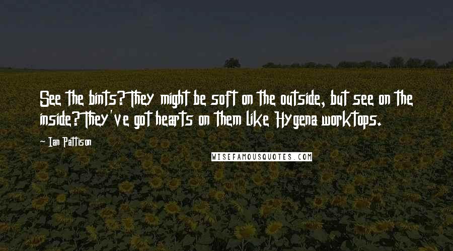 Ian Pattison Quotes: See the bints? They might be soft on the outside, but see on the inside? They've got hearts on them like Hygena worktops.