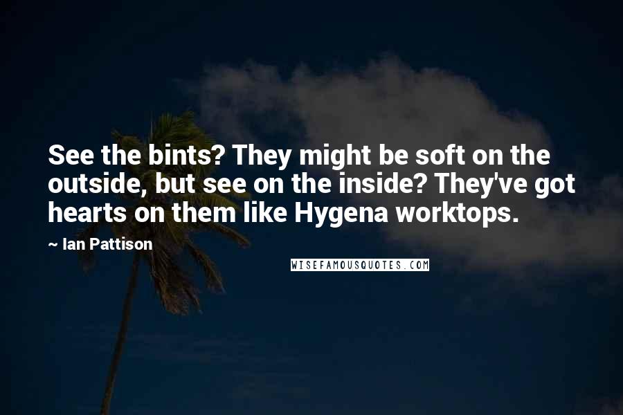 Ian Pattison Quotes: See the bints? They might be soft on the outside, but see on the inside? They've got hearts on them like Hygena worktops.