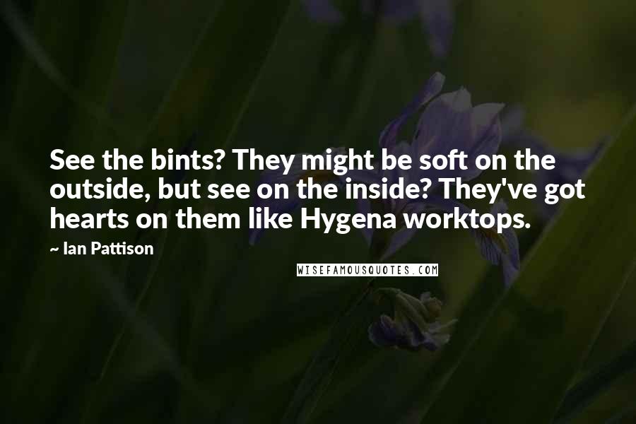 Ian Pattison Quotes: See the bints? They might be soft on the outside, but see on the inside? They've got hearts on them like Hygena worktops.
