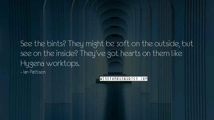 Ian Pattison Quotes: See the bints? They might be soft on the outside, but see on the inside? They've got hearts on them like Hygena worktops.