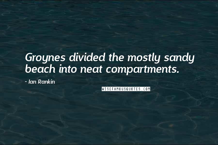 Ian Rankin Quotes: Groynes divided the mostly sandy beach into neat compartments.