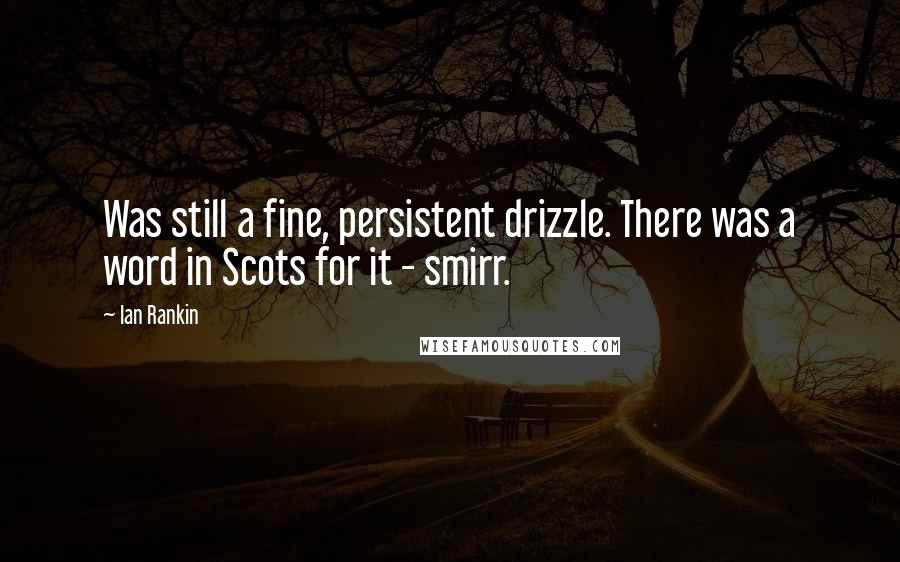 Ian Rankin Quotes: Was still a fine, persistent drizzle. There was a word in Scots for it - smirr.