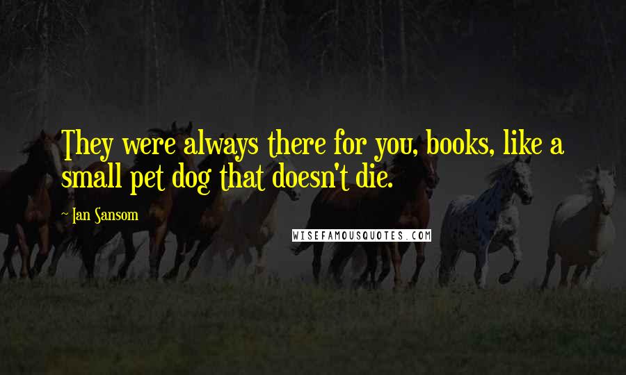 Ian Sansom Quotes: They were always there for you, books, like a small pet dog that doesn't die.