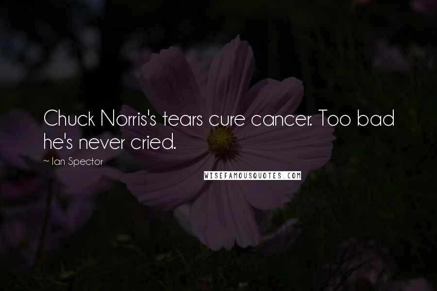 Ian Spector Quotes: Chuck Norris's tears cure cancer. Too bad he's never cried.