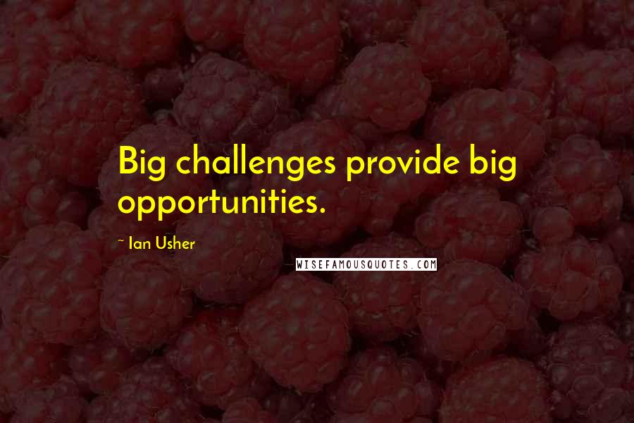 Ian Usher Quotes: Big challenges provide big opportunities.