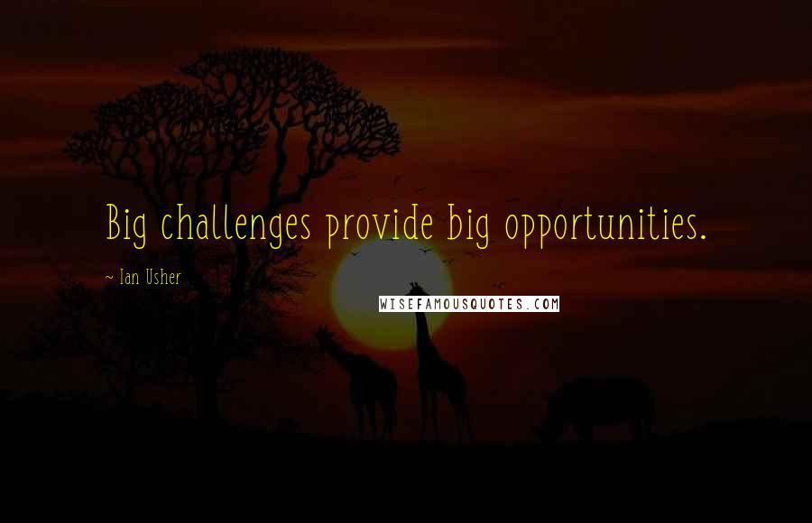 Ian Usher Quotes: Big challenges provide big opportunities.