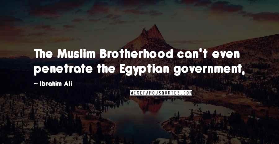 Ibrahim Ali Quotes: The Muslim Brotherhood can't even penetrate the Egyptian government,