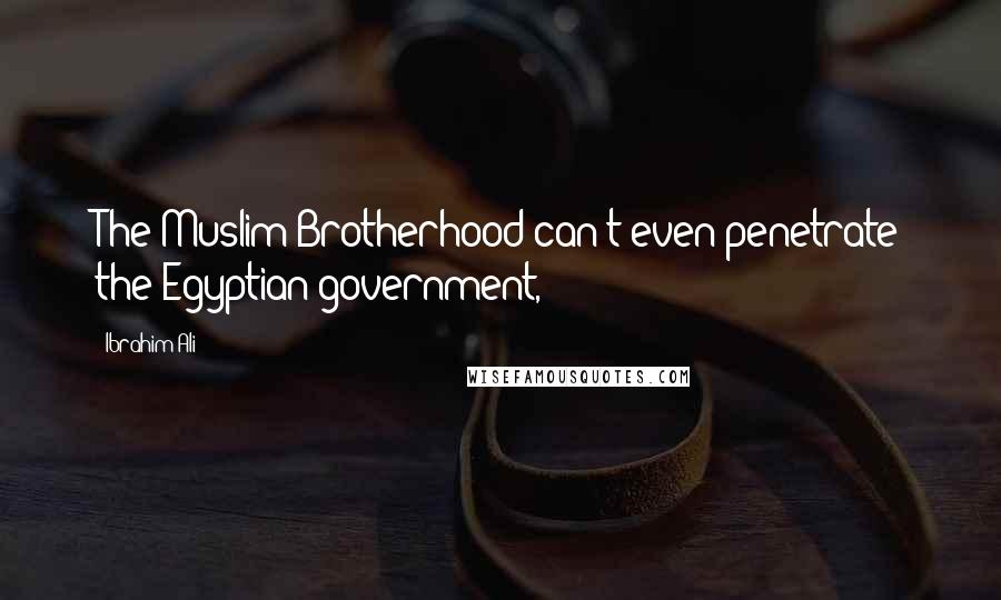 Ibrahim Ali Quotes: The Muslim Brotherhood can't even penetrate the Egyptian government,