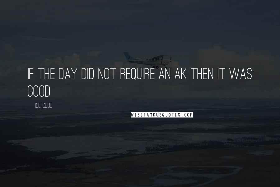 Ice Cube Quotes: If the day did not require an AK then it was good