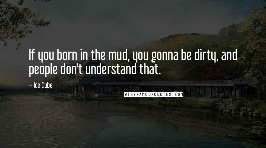 Ice Cube Quotes: If you born in the mud, you gonna be dirty, and people don't understand that.