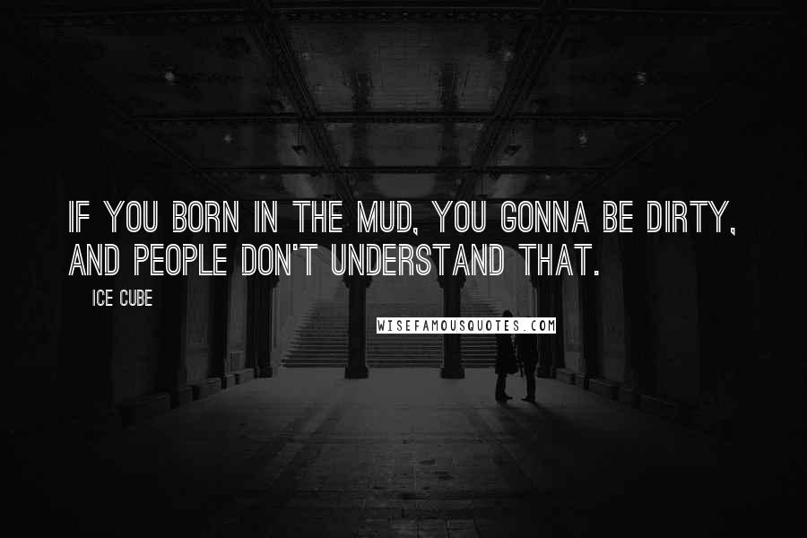 Ice Cube Quotes: If you born in the mud, you gonna be dirty, and people don't understand that.