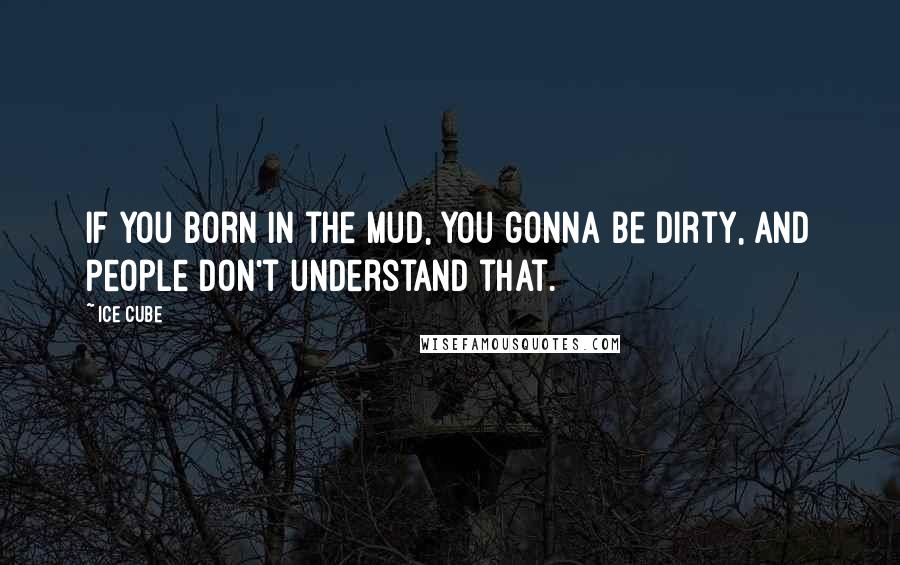 Ice Cube Quotes: If you born in the mud, you gonna be dirty, and people don't understand that.