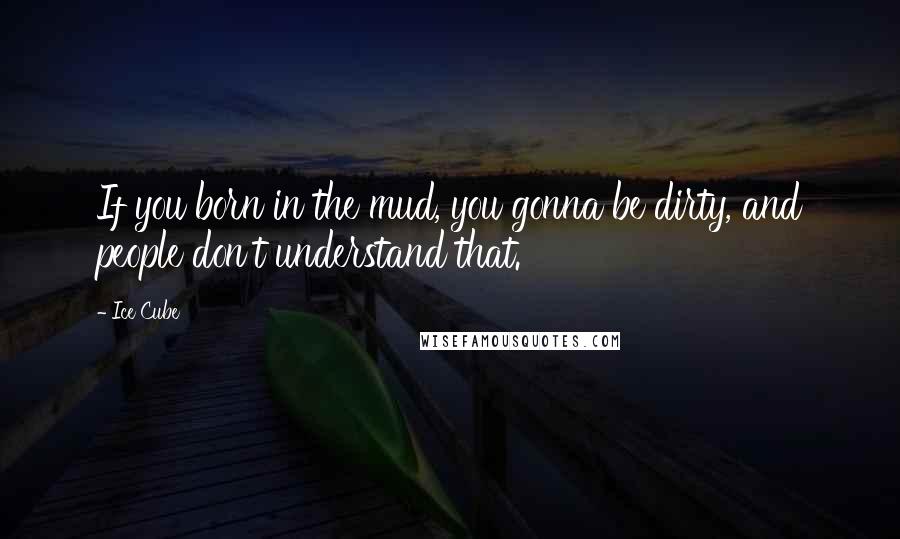 Ice Cube Quotes: If you born in the mud, you gonna be dirty, and people don't understand that.