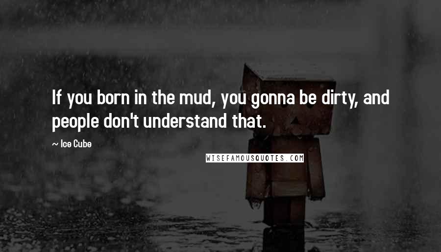 Ice Cube Quotes: If you born in the mud, you gonna be dirty, and people don't understand that.