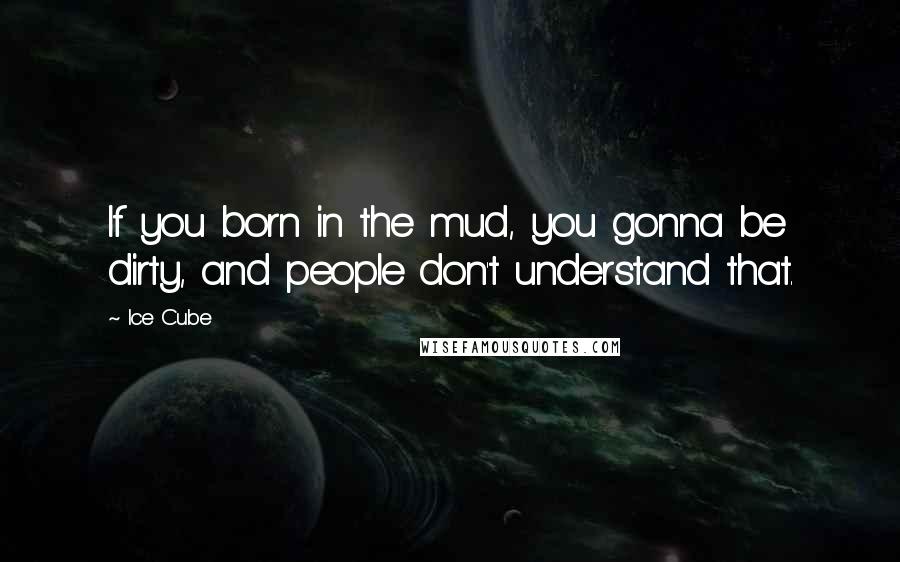 Ice Cube Quotes: If you born in the mud, you gonna be dirty, and people don't understand that.