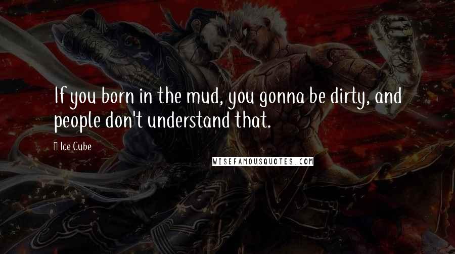 Ice Cube Quotes: If you born in the mud, you gonna be dirty, and people don't understand that.