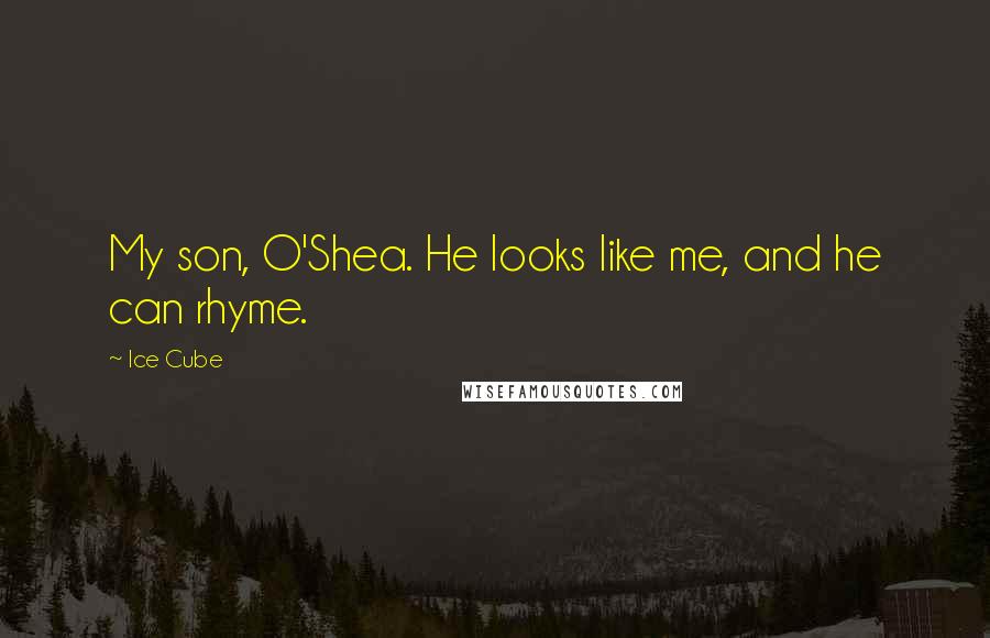 Ice Cube Quotes: My son, O'Shea. He looks like me, and he can rhyme.