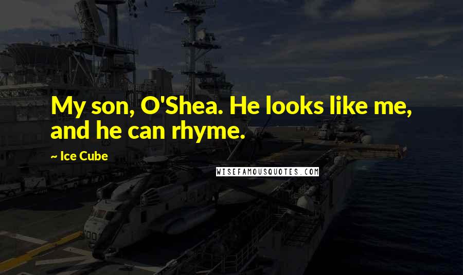 Ice Cube Quotes: My son, O'Shea. He looks like me, and he can rhyme.