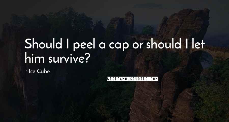 Ice Cube Quotes: Should I peel a cap or should I let him survive?