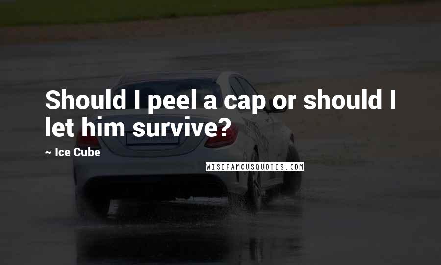 Ice Cube Quotes: Should I peel a cap or should I let him survive?