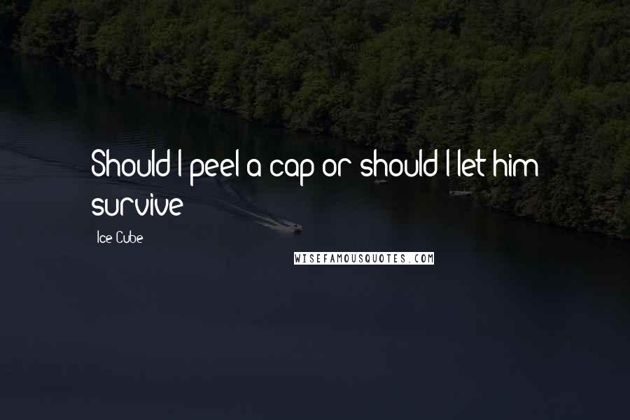 Ice Cube Quotes: Should I peel a cap or should I let him survive?