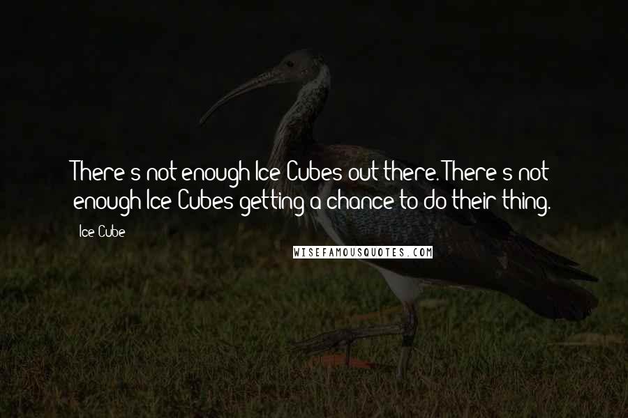 Ice Cube Quotes: There's not enough Ice Cubes out there. There's not enough Ice Cubes getting a chance to do their thing.