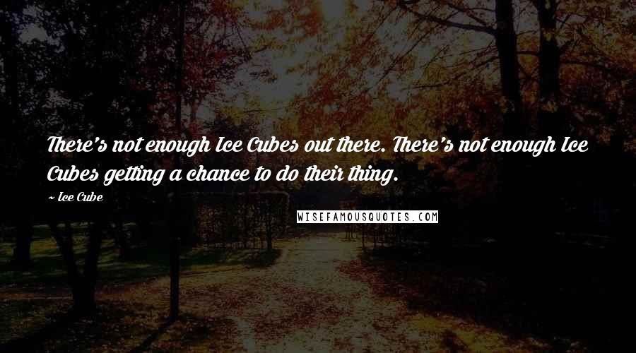 Ice Cube Quotes: There's not enough Ice Cubes out there. There's not enough Ice Cubes getting a chance to do their thing.