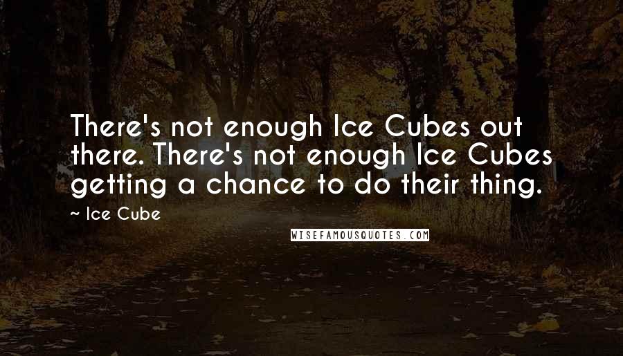 Ice Cube Quotes: There's not enough Ice Cubes out there. There's not enough Ice Cubes getting a chance to do their thing.