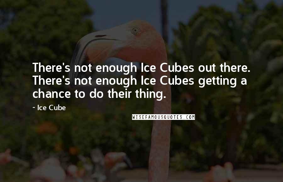 Ice Cube Quotes: There's not enough Ice Cubes out there. There's not enough Ice Cubes getting a chance to do their thing.