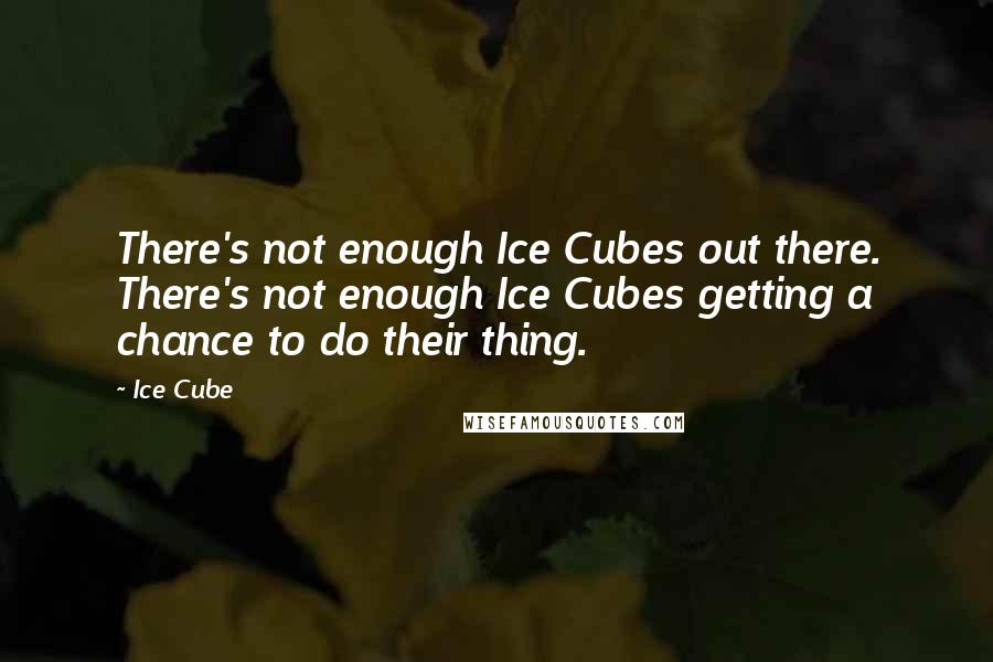 Ice Cube Quotes: There's not enough Ice Cubes out there. There's not enough Ice Cubes getting a chance to do their thing.